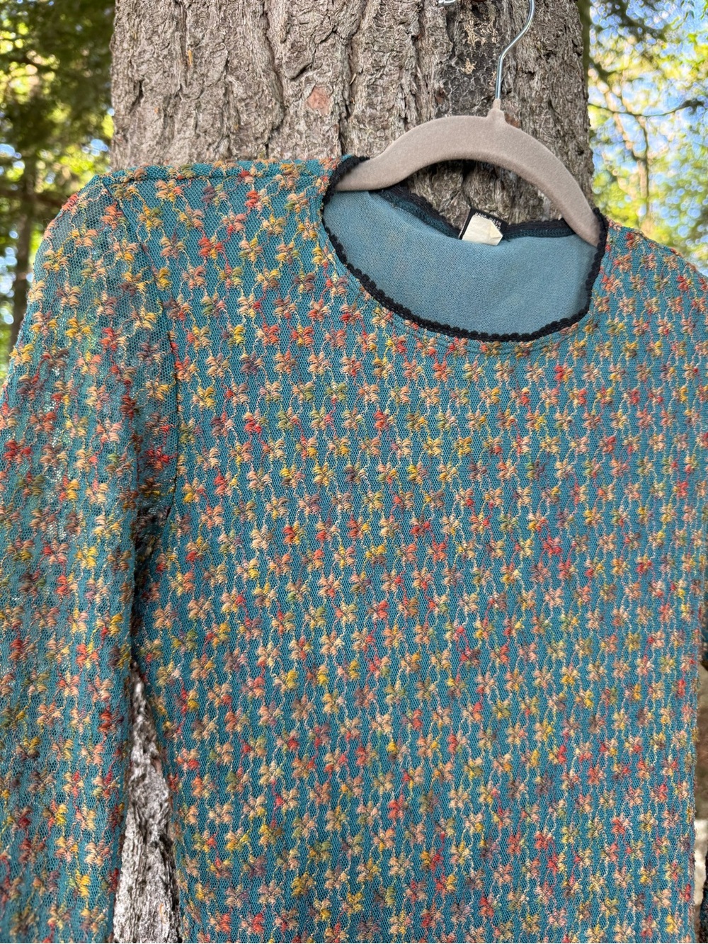 Only Hearts NYC Helena Stuart Mesh Floral Longsleeve Top M